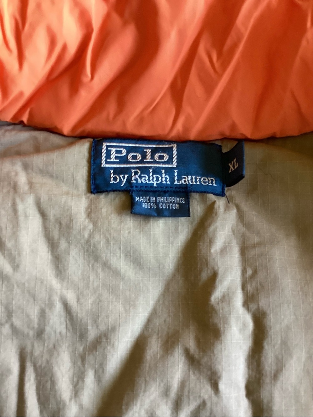 Vintage Polo Ralph Lauren Green Quilted Vest with Orange Yoke - Picture 14 of 14